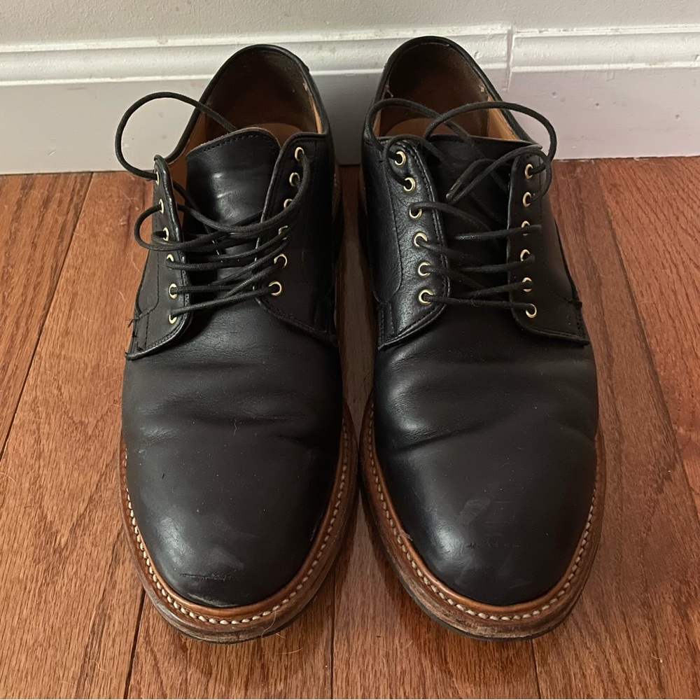 Viberg leather shoes in charcoal